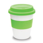 Reusable Coffee Cups - Plastic &amp; Ceramic - 320ml Karma Kup WITH Aura SCREW Lid