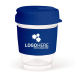 Reusable Coffee Cups - Plastic &amp; Ceramic - 340ml Clear Plastic Karma Kup with Plastic Flip Lid