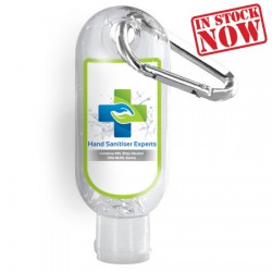 Hand Sanitisers & Wipes  - 30ml - 75% Antibacterial Hand Sanitiser with Carabiner