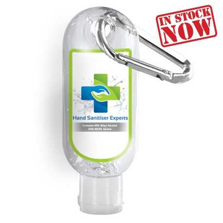 Hand Sanitisers & Wipes  - 30ml - 75% Antibacterial Hand Sanitiser with Carabiner