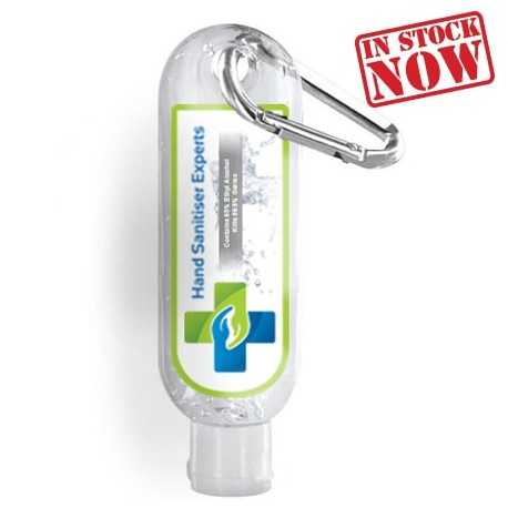 Hand Sanitisers & Wipes  - 60ml -75% Antibacterial Hand Sanitiser with Carabiner
