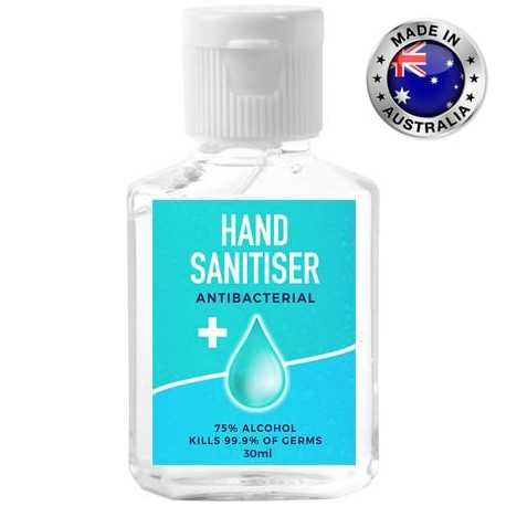 Hand Sanitisers & Wipes  - 30ml - 75% Antibacterial Australian Made Hand Sanitiser Gel
