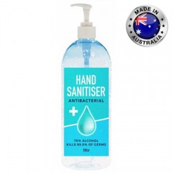Hand Sanitisers & Wipes  - 1 Litre - 75% Australian Made Antibacterial Hand Sanitiser Gel