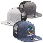 Caps  - Heathered Flat Peak Trucker Cap