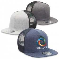 Caps  - Heathered Flat Peak Trucker Cap