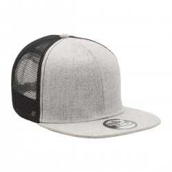 Caps  - Heathered Flat Peak Trucker Cap