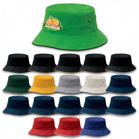 Wide Brim Hats  - Sandwich Brim Bucket Hat