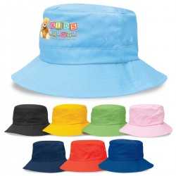 Wide Brim Hats  - Kids Twill Bucket Hat w/Toggle