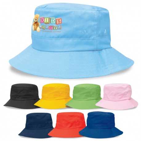 Wide Brim Hats  - Kids Twill Bucket Hat w/Toggle