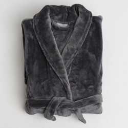 Bath Robes  - Charcoal 300gsm Deluxe Microfibre Robe