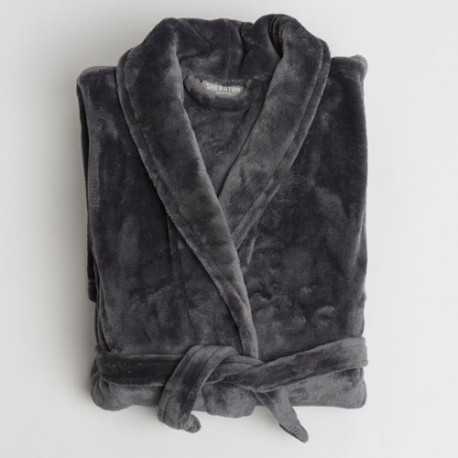 Bath Robes  - Charcoal 300gsm Deluxe Microfibre Robe