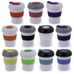 Reusable Coffee Cups - Plastic & Ceramic  - 320ml Profile Karma Kup - Mix & Match Cup, Band and Lids