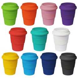 Reusable Coffee Cups - Plastic & Ceramic  - 320ml Karma Kup WITH Aura SCREW Lid