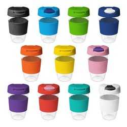 Reusable Coffee Cups - Plastic & Ceramic  - 535ml Clear Plastic Karma Kup with Plastic Flip Lid
