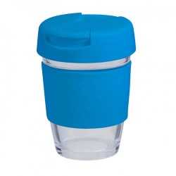 Reusable Coffee Cups - Glass  - 340ml Glass Karma Kup Plastic Flip Lid