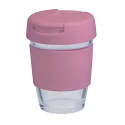 Reusable Coffee Cups - Glass  - 340ml Glass Karma Kup Plastic Flip Lid