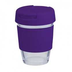 Reusable Coffee Cups - Glass  - 340ml Glass Karma Kup Plastic Flip Lid
