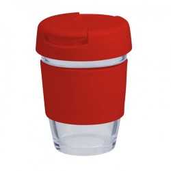 Reusable Coffee Cups - Glass  - 340ml Glass Karma Kup Plastic Flip Lid
