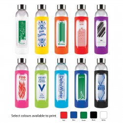 Drink Bottles - Glass  - 550ml Capri Glass Bottle / Silicone Sleeve