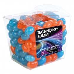 Promotional Jelly Beans  - Corporate Colour Mini Jelly Beans in Clear Mini Noodle Box