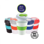 Reusable Coffee Cups - Plastic &amp; Ceramic - 320ml Profile Karma Kup - Mix &amp; Match Cup, Band and Lids