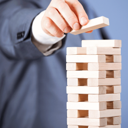 Executive Toys  - Tumbling Tower Wood Block Stacking Game