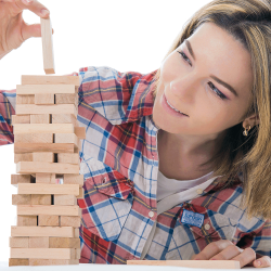 Executive Toys  - Tumbling Tower Wood Block Stacking Game